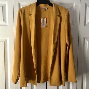 NWT PHILOSOPHY Ladies Open Front Yellow Blazer
